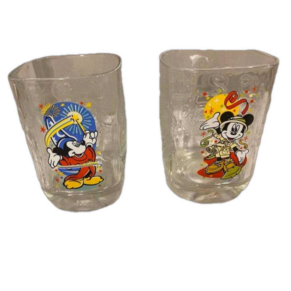 VTG 2000 Walt Disney World McDonald's Celebration Glasses Set of 2 Mickey Mouse